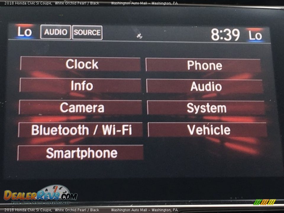 2018 Honda Civic Si Coupe White Orchid Pearl / Black Photo #19