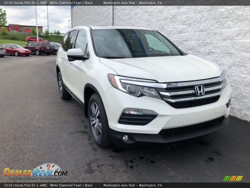 2018 Honda Pilot EX-L AWD White Diamond Pearl / Black Photo #1