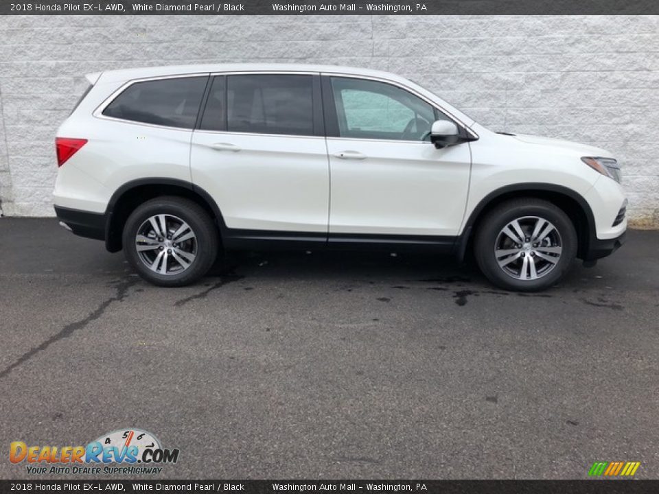 2018 Honda Pilot EX-L AWD White Diamond Pearl / Black Photo #3
