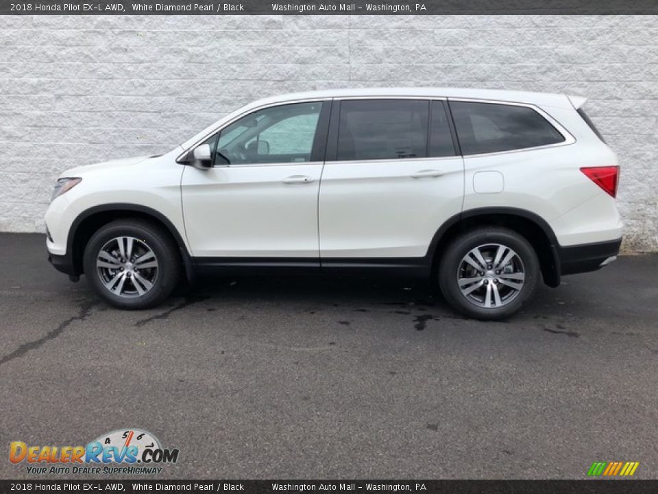 2018 Honda Pilot EX-L AWD White Diamond Pearl / Black Photo #7