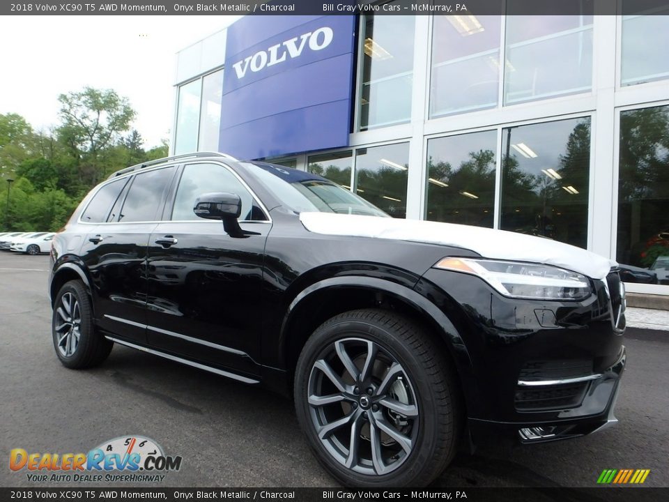 2018 Volvo XC90 T5 AWD Momentum Onyx Black Metallic / Charcoal Photo #1