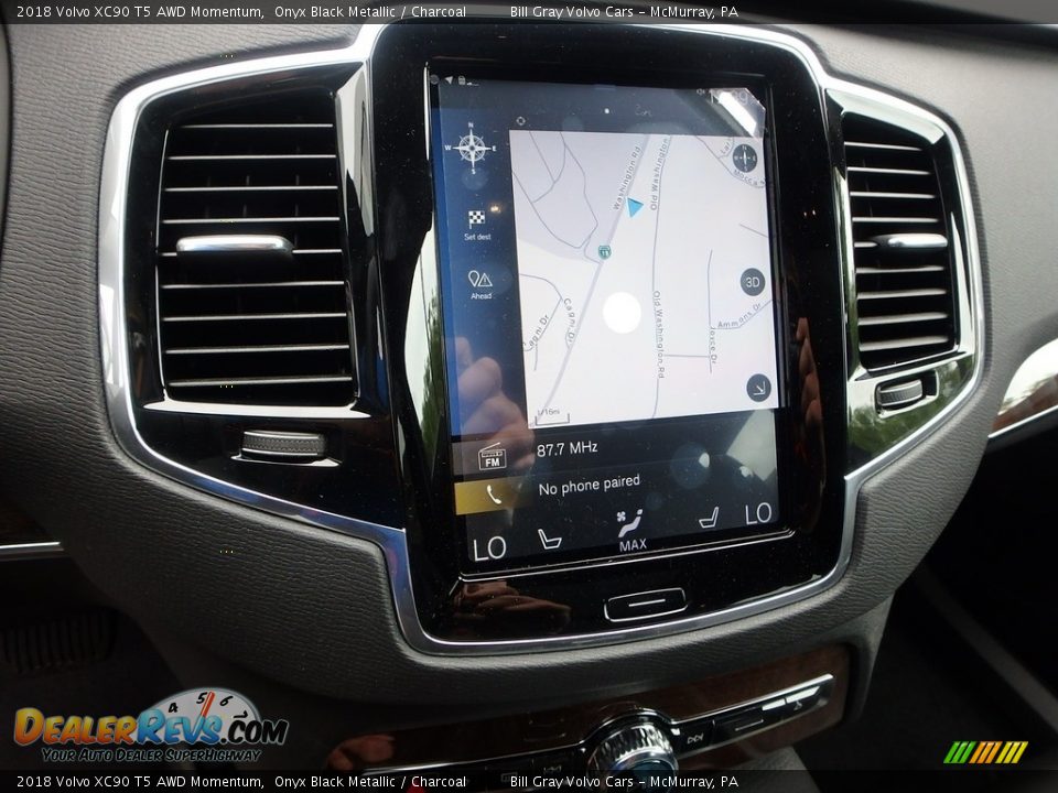 2018 Volvo XC90 T5 AWD Momentum Onyx Black Metallic / Charcoal Photo #14