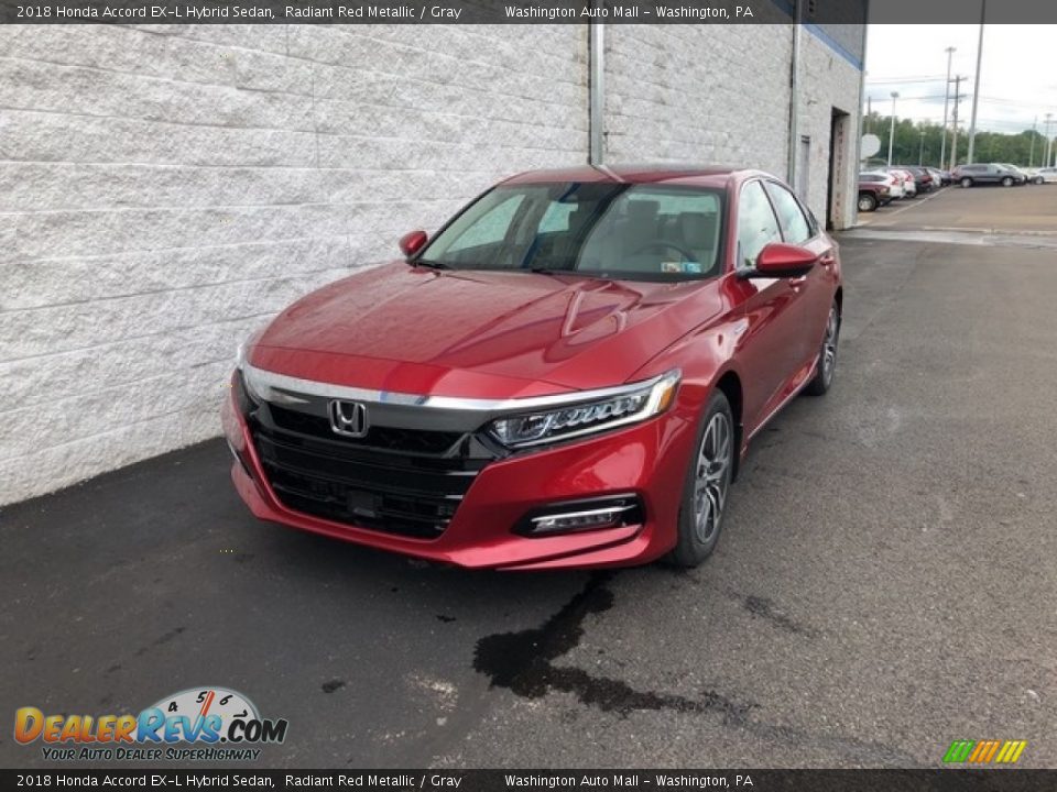2018 Honda Accord EX-L Hybrid Sedan Radiant Red Metallic / Gray Photo #8