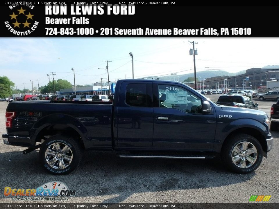 2018 Ford F150 XLT SuperCab 4x4 Blue Jeans / Earth Gray Photo #1