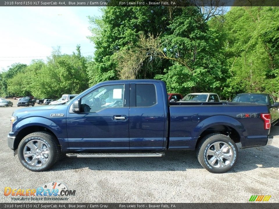 2018 Ford F150 XLT SuperCab 4x4 Blue Jeans / Earth Gray Photo #6
