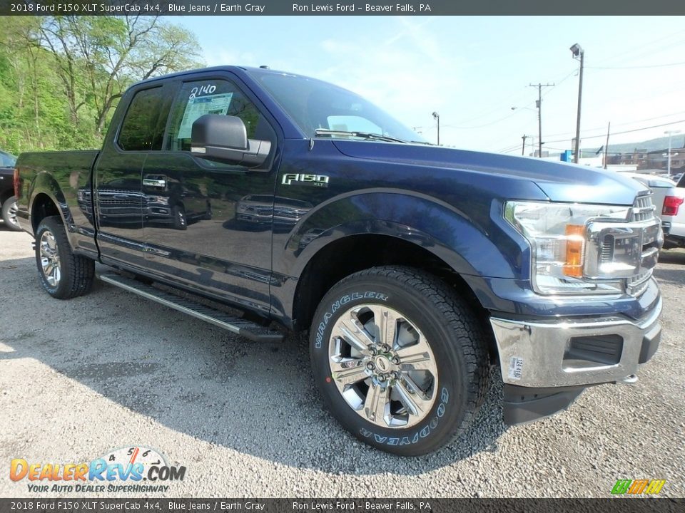 2018 Ford F150 XLT SuperCab 4x4 Blue Jeans / Earth Gray Photo #9
