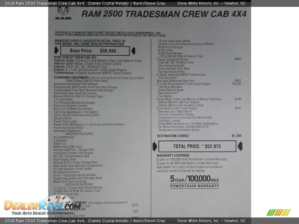 2018 Ram 2500 Tradesman Crew Cab 4x4 Granite Crystal Metallic / Black/Diesel Gray Photo #28