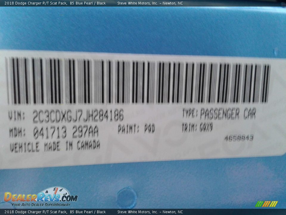 2018 Dodge Charger R/T Scat Pack B5 Blue Pearl / Black Photo #33