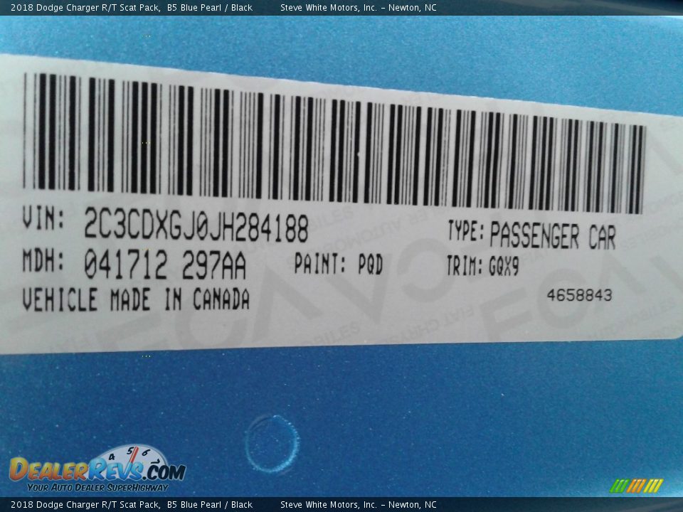 2018 Dodge Charger R/T Scat Pack B5 Blue Pearl / Black Photo #29