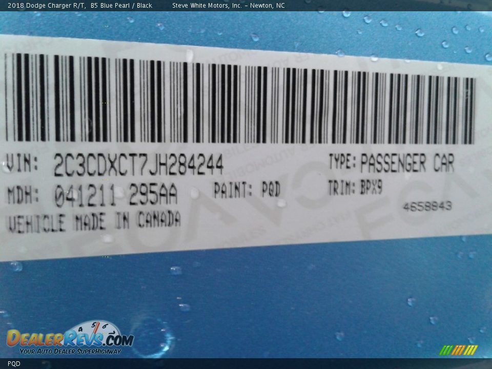 Dodge Color Code PQD B5 Blue Pearl