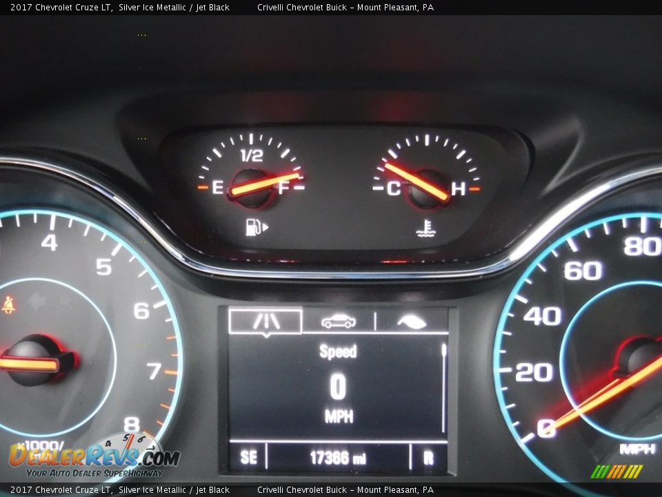 2017 Chevrolet Cruze LT Silver Ice Metallic / Jet Black Photo #35