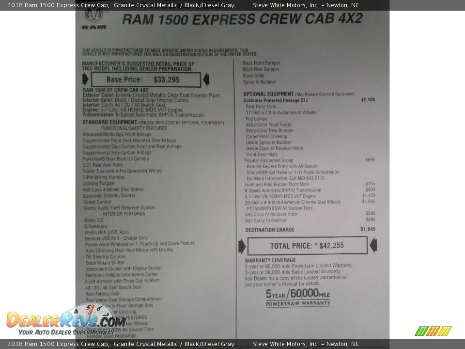 2018 Ram 1500 Express Crew Cab Granite Crystal Metallic / Black/Diesel Gray Photo #28