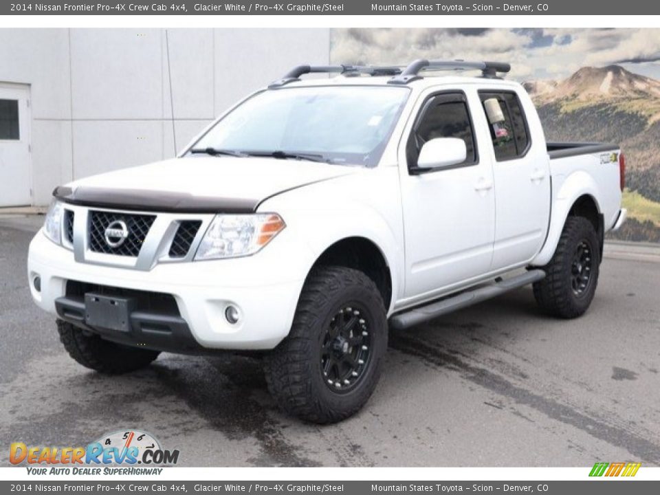 2014 Nissan Frontier Pro-4X Crew Cab 4x4 Glacier White / Pro-4X Graphite/Steel Photo #3