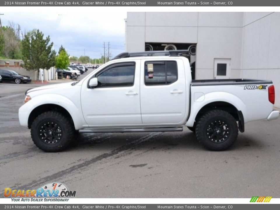 2014 Nissan Frontier Pro-4X Crew Cab 4x4 Glacier White / Pro-4X Graphite/Steel Photo #4