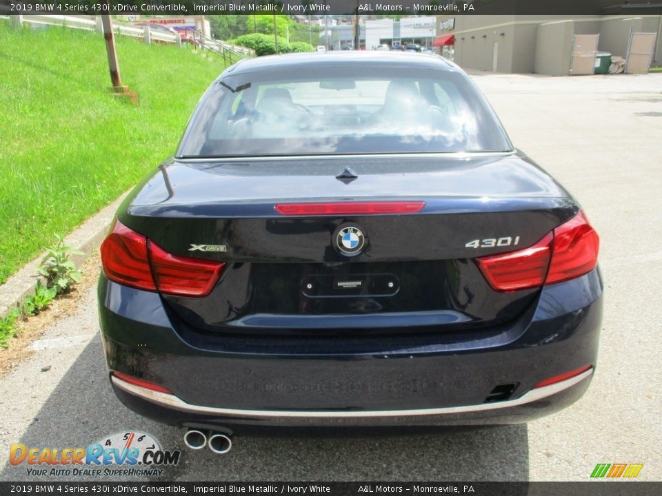 2019 BMW 4 Series 430i xDrive Convertible Imperial Blue Metallic / Ivory White Photo #4
