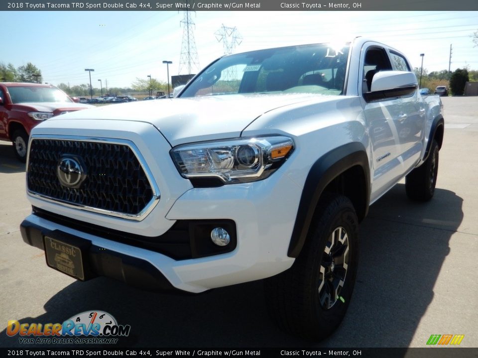 2018 Toyota Tacoma TRD Sport Double Cab 4x4 Super White / Graphite w/Gun Metal Photo #1