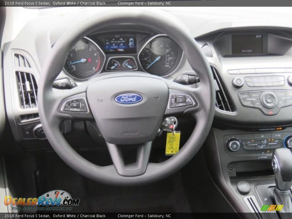 2018 Ford Focus S Sedan Oxford White / Charcoal Black Photo #4