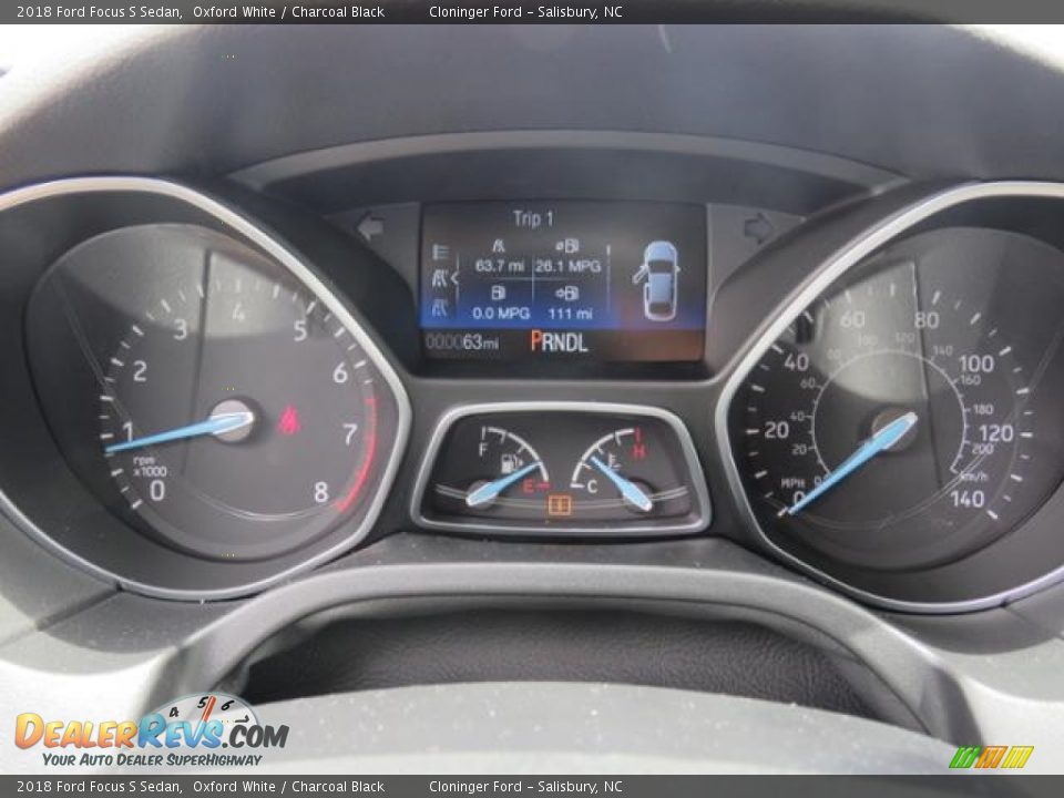 2018 Ford Focus S Sedan Oxford White / Charcoal Black Photo #10