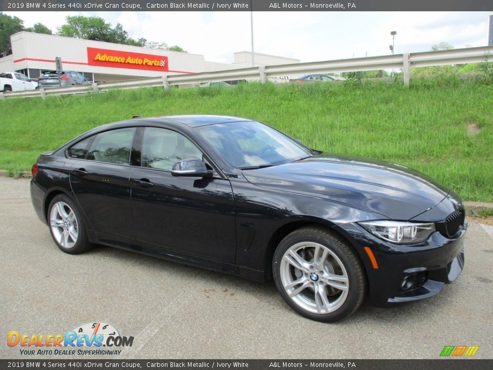 2019 BMW 4 Series 440i xDrive Gran Coupe Carbon Black Metallic / Ivory White Photo #1