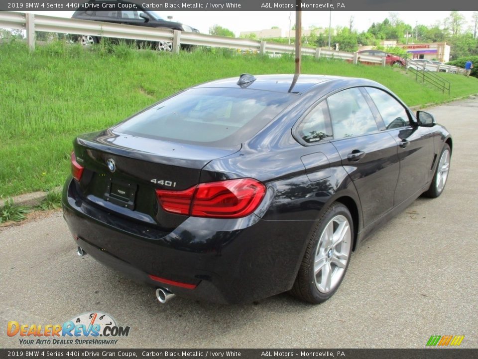 2019 BMW 4 Series 440i xDrive Gran Coupe Carbon Black Metallic / Ivory White Photo #3