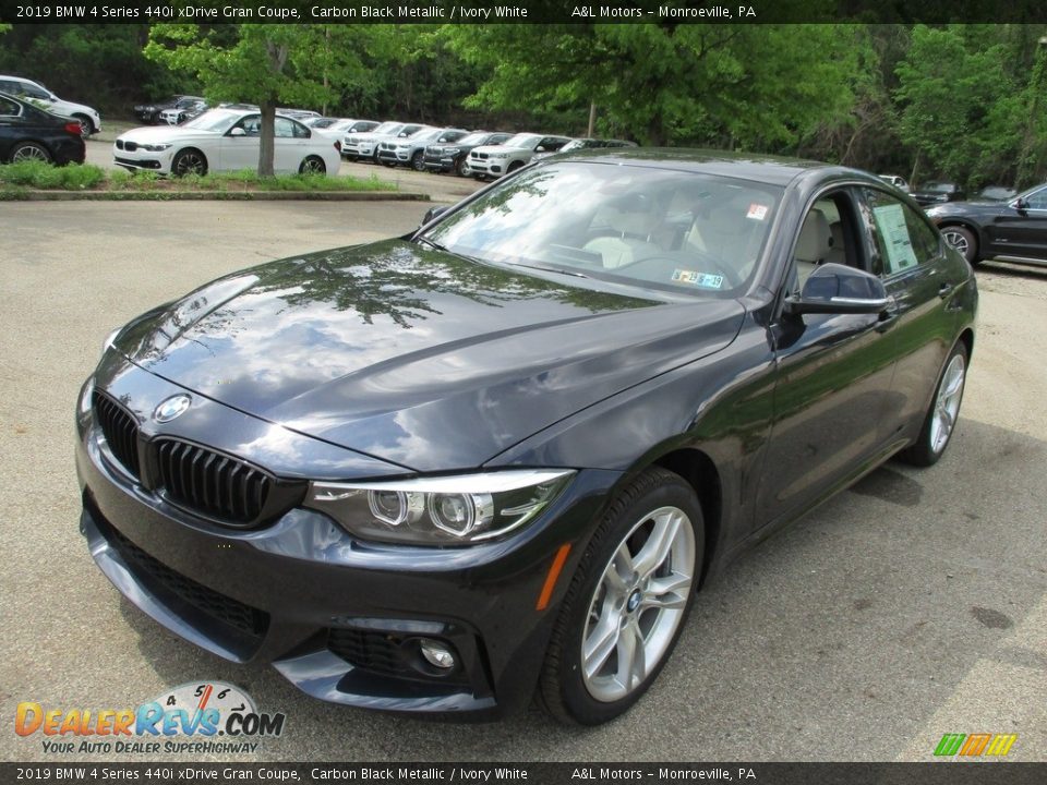 2019 BMW 4 Series 440i xDrive Gran Coupe Carbon Black Metallic / Ivory White Photo #7