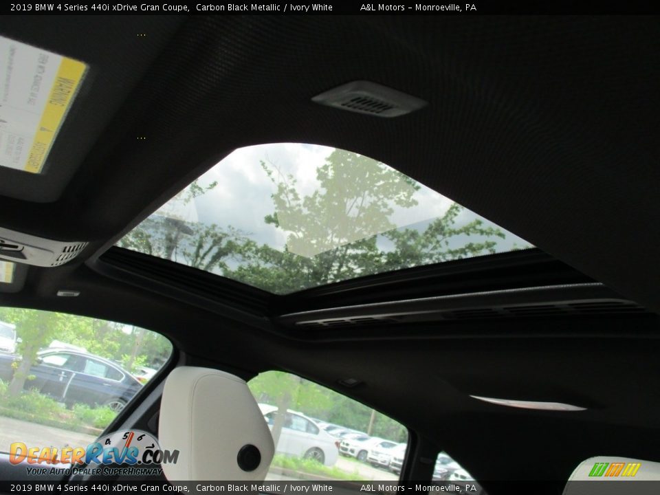 2019 BMW 4 Series 440i xDrive Gran Coupe Carbon Black Metallic / Ivory White Photo #13