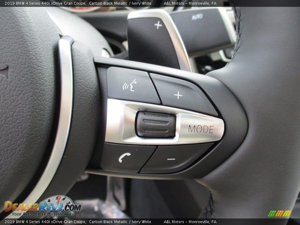 2019 BMW 4 Series 440i xDrive Gran Coupe Carbon Black Metallic / Ivory White Photo #18