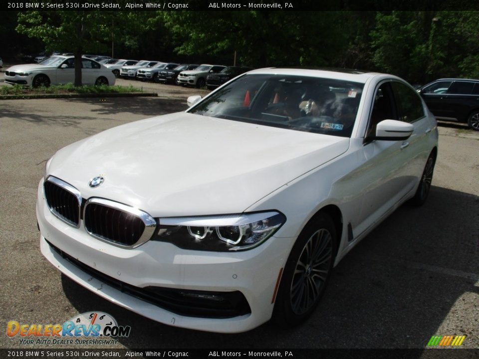 2018 BMW 5 Series 530i xDrive Sedan Alpine White / Cognac Photo #7