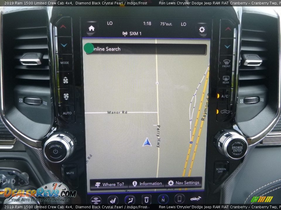 2019 Ram 1500 Limited Crew Cab 4x4 Diamond Black Crystal Pearl / Indigo/Frost Photo #18