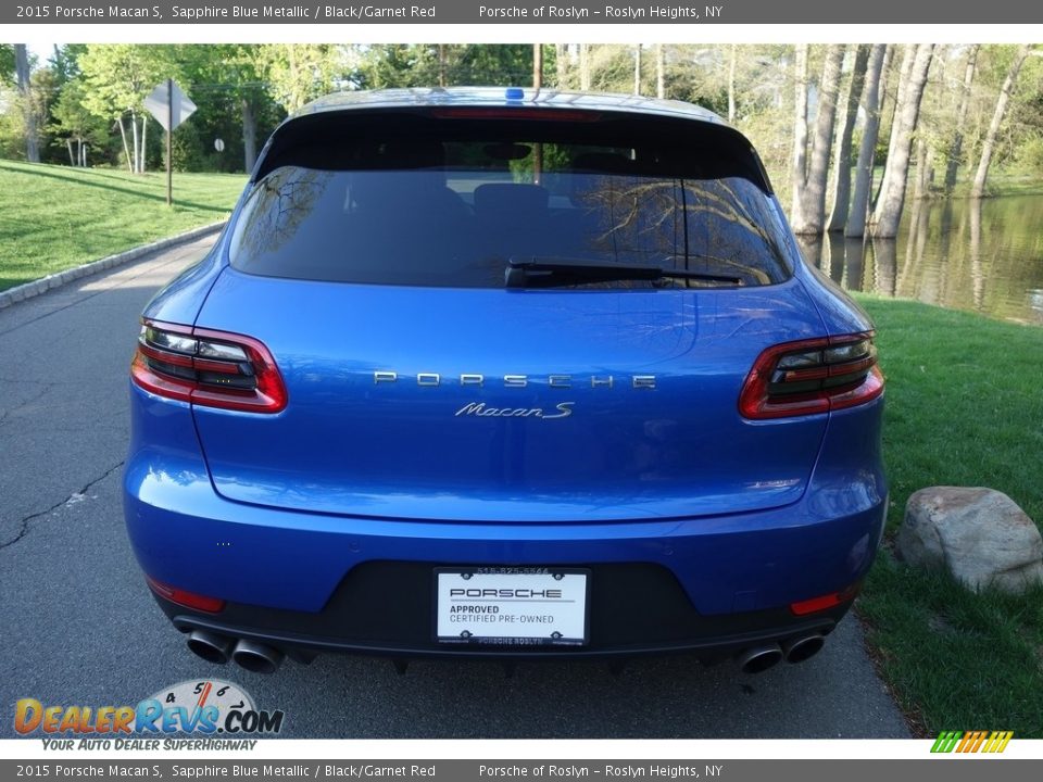 2015 Porsche Macan S Sapphire Blue Metallic / Black/Garnet Red Photo #5