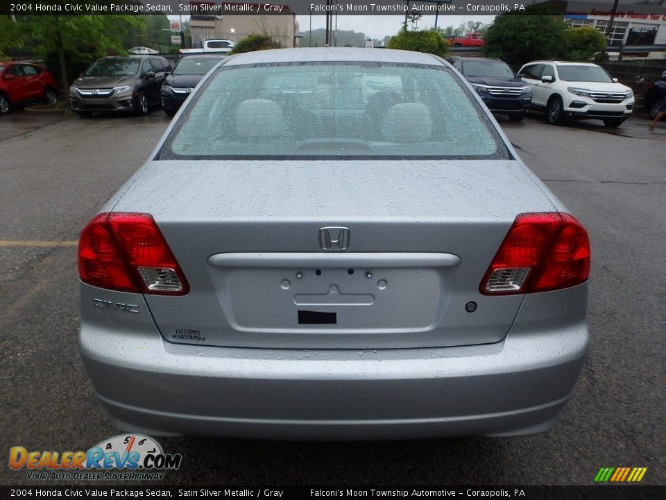 2004 Honda Civic Value Package Sedan Satin Silver Metallic / Gray Photo #4