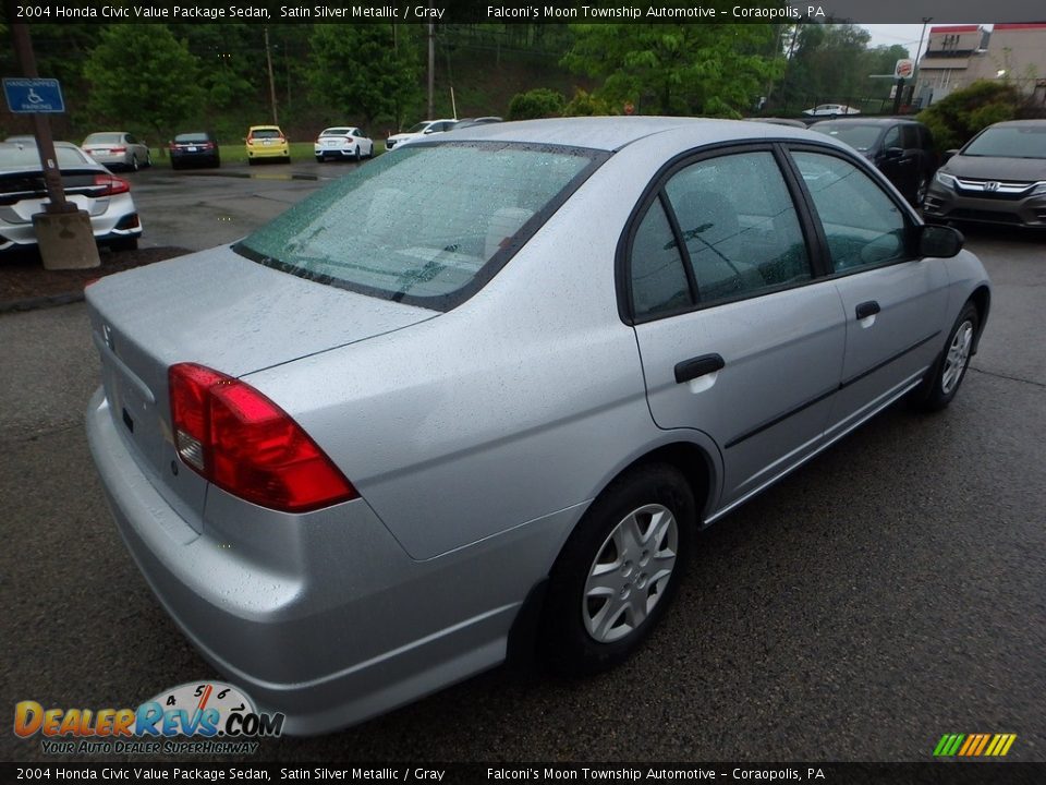 2004 Honda Civic Value Package Sedan Satin Silver Metallic / Gray Photo #5