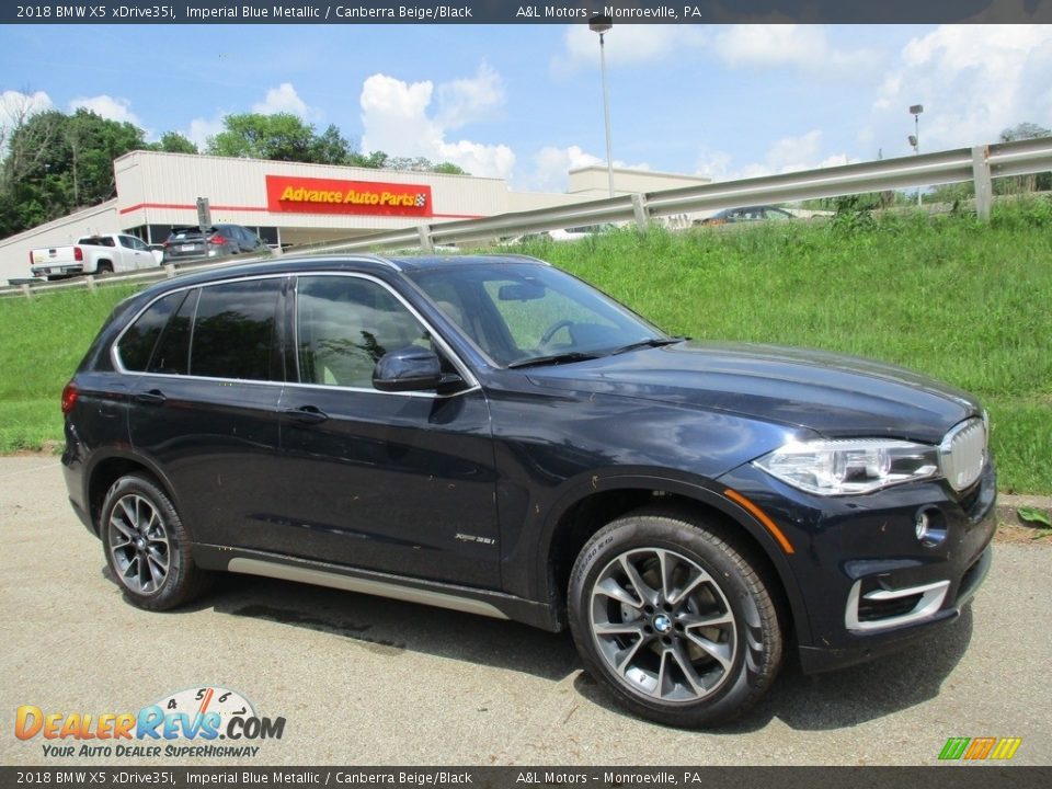 2018 BMW X5 xDrive35i Imperial Blue Metallic / Canberra Beige/Black Photo #1