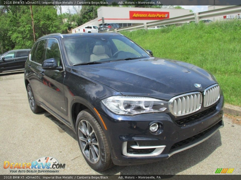 2018 BMW X5 xDrive35i Imperial Blue Metallic / Canberra Beige/Black Photo #9