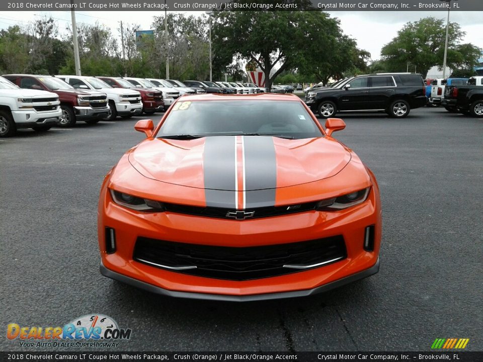 2018 Chevrolet Camaro LT Coupe Hot Wheels Package Crush (Orange) / Jet Black/Orange Accents Photo #8