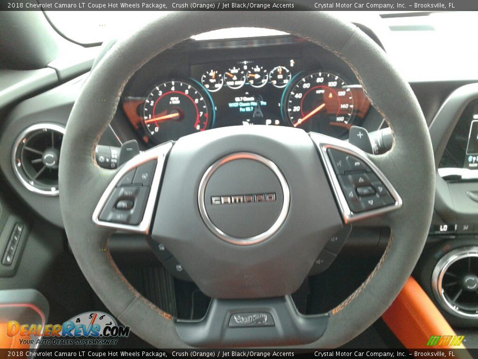 2018 Chevrolet Camaro LT Coupe Hot Wheels Package Crush (Orange) / Jet Black/Orange Accents Photo #14