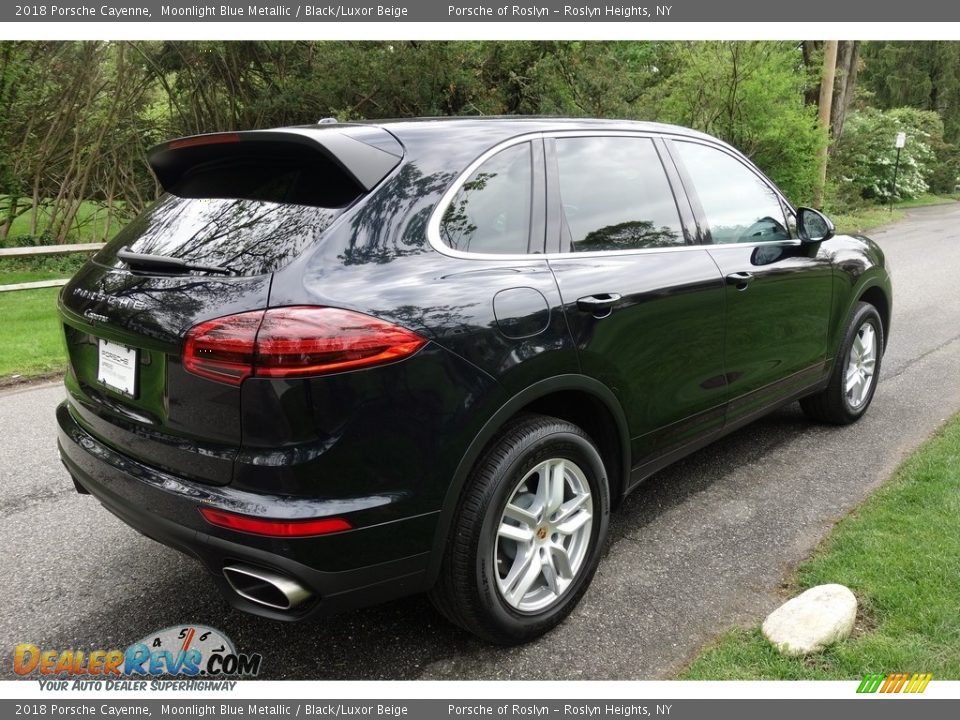 2018 Porsche Cayenne Moonlight Blue Metallic / Black/Luxor Beige Photo #6