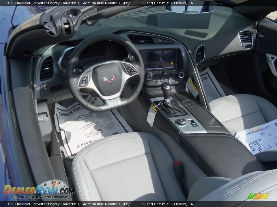 Gray Interior - 2019 Chevrolet Corvette Stingray Convertible Photo #12