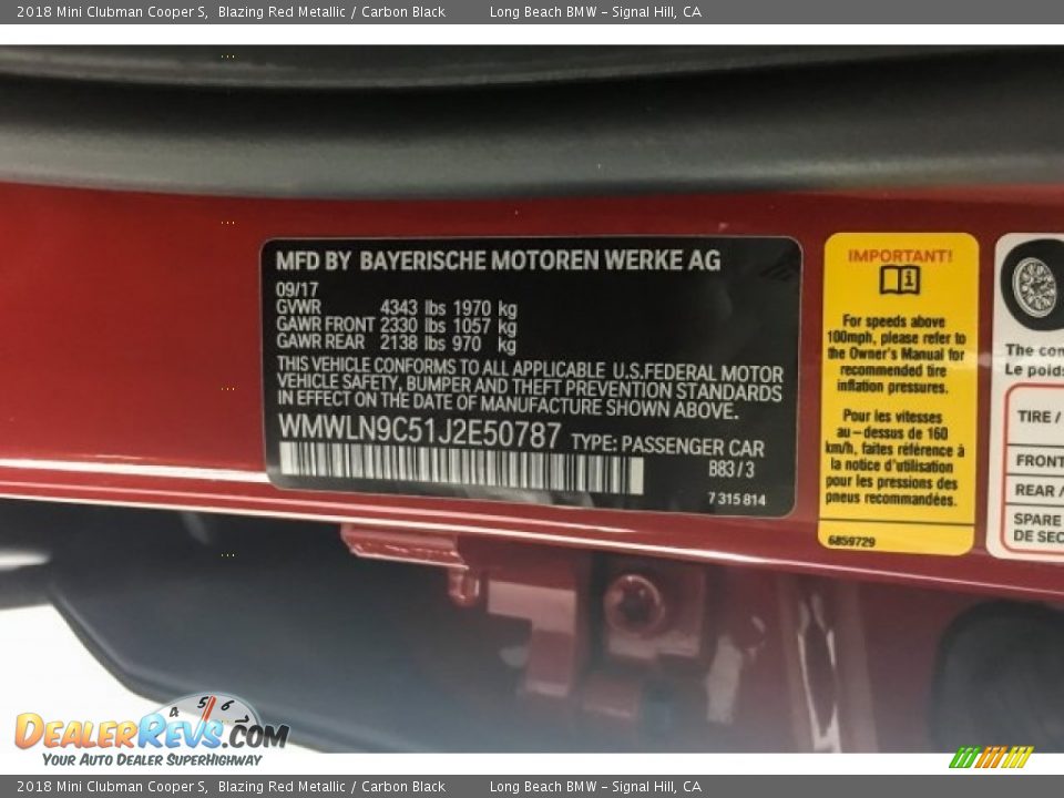 2018 Mini Clubman Cooper S Blazing Red Metallic / Carbon Black Photo #21