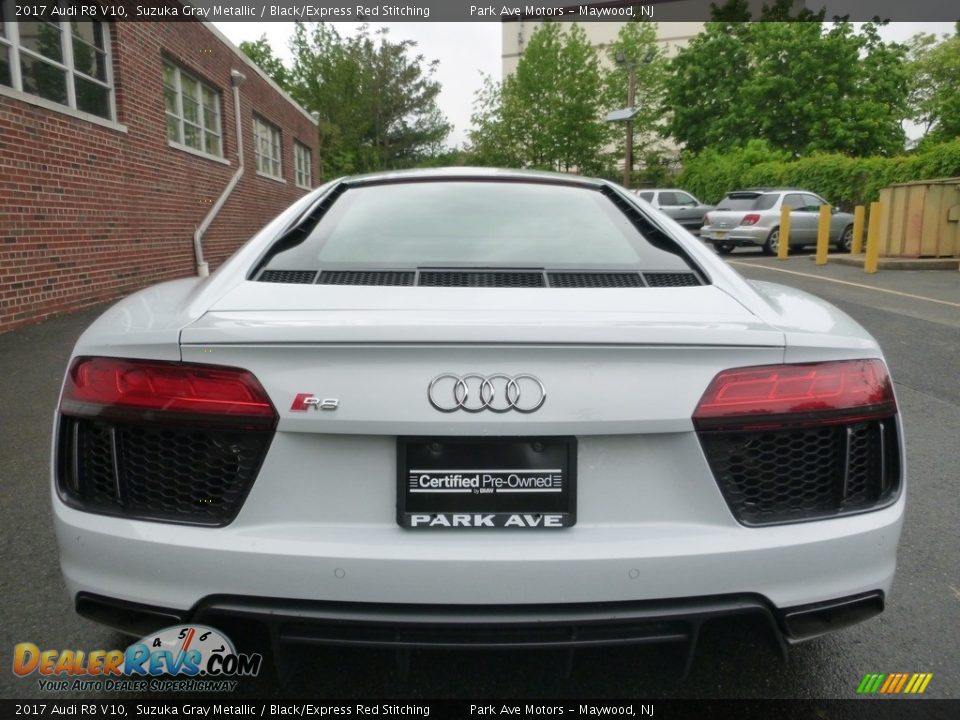2017 Audi R8 V10 Suzuka Gray Metallic / Black/Express Red Stitching Photo #4