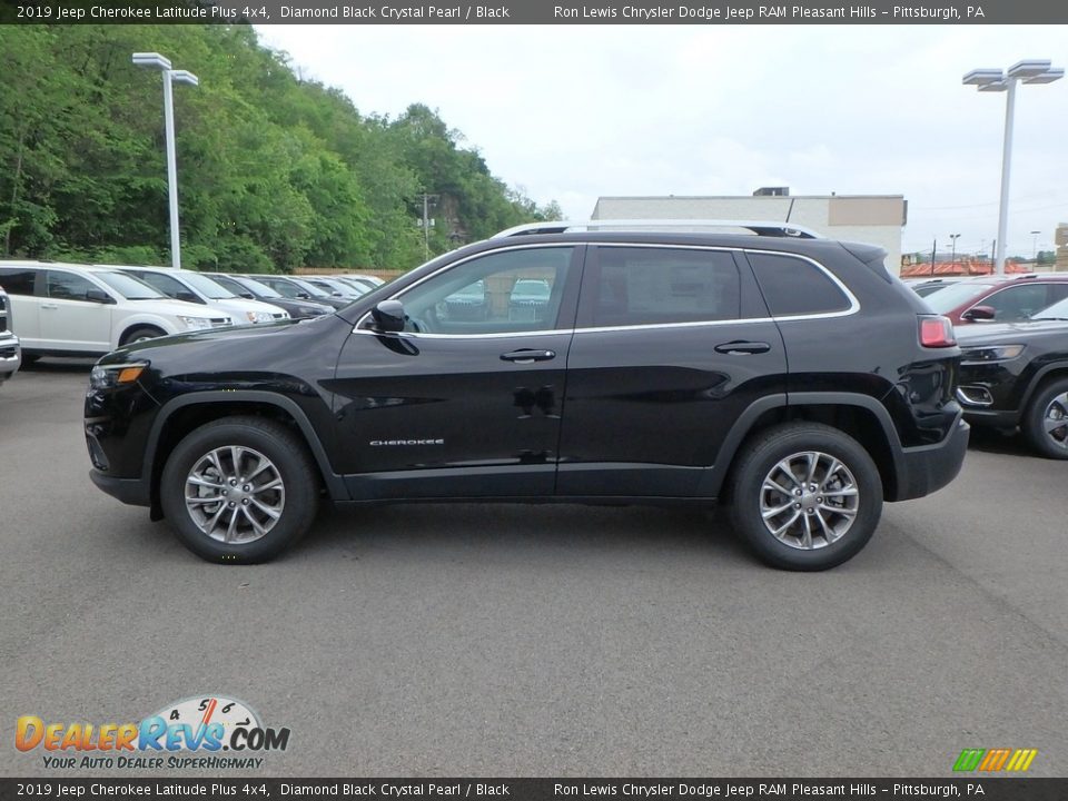 2019 Jeep Cherokee Latitude Plus 4x4 Diamond Black Crystal Pearl / Black Photo #2