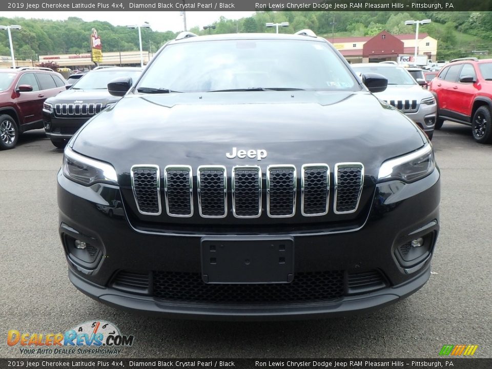 2019 Jeep Cherokee Latitude Plus 4x4 Diamond Black Crystal Pearl / Black Photo #8