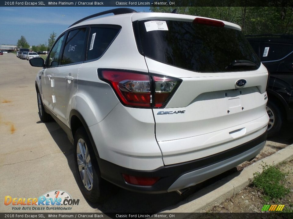 2018 Ford Escape SEL White Platinum / Charcoal Black Photo #3