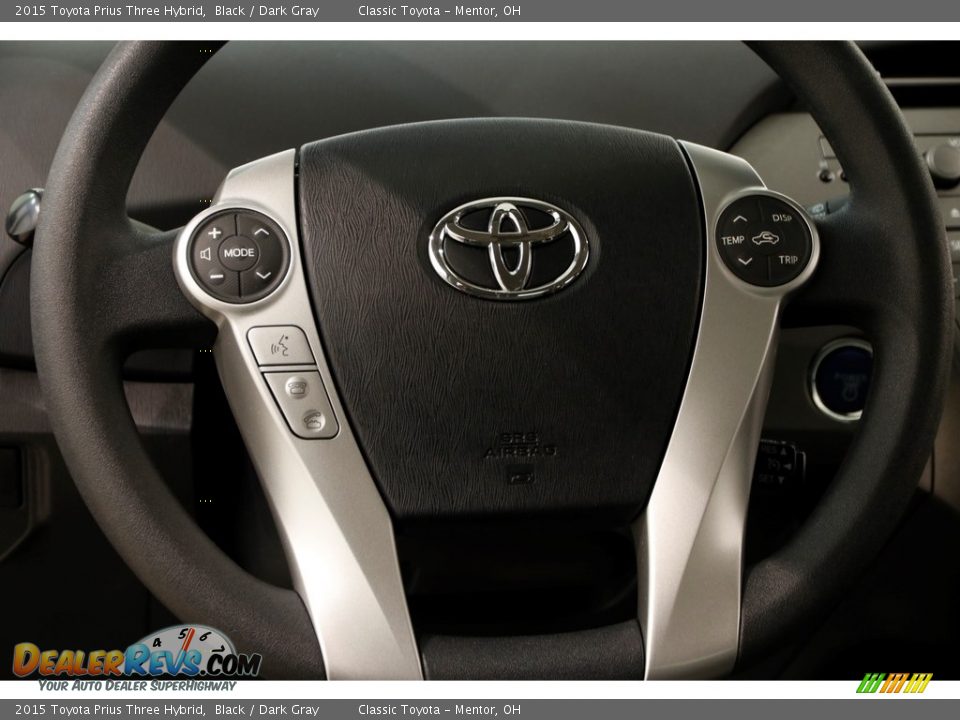 2015 Toyota Prius Three Hybrid Black / Dark Gray Photo #7