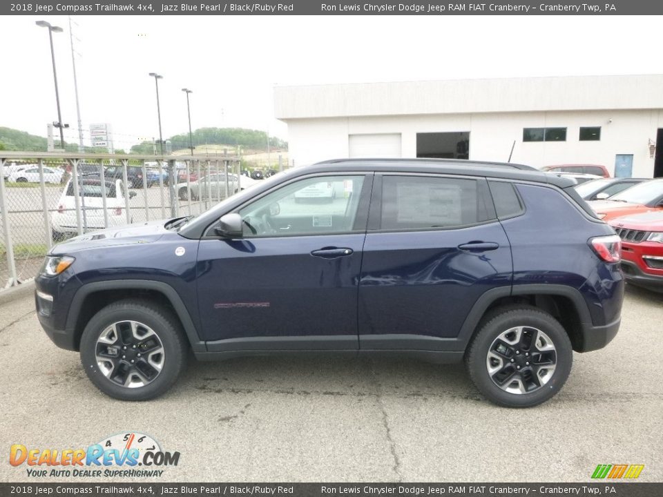 2018 Jeep Compass Trailhawk 4x4 Jazz Blue Pearl / Black/Ruby Red Photo #2