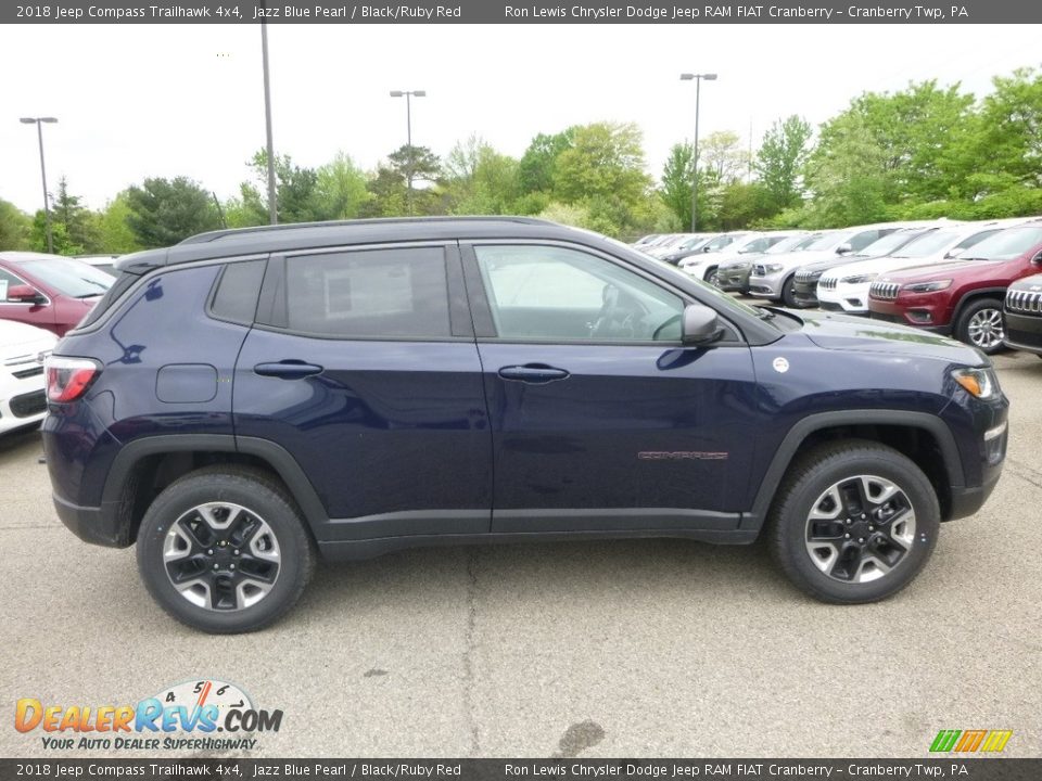 2018 Jeep Compass Trailhawk 4x4 Jazz Blue Pearl / Black/Ruby Red Photo #6
