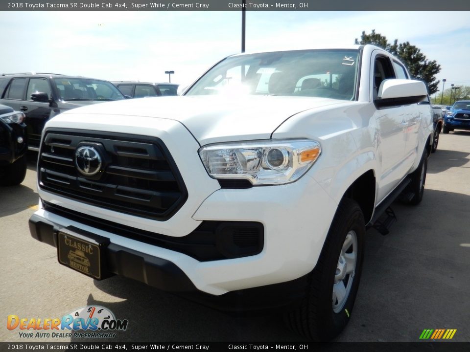 2018 Toyota Tacoma SR Double Cab 4x4 Super White / Cement Gray Photo #1