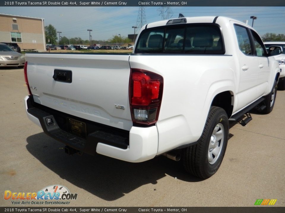 2018 Toyota Tacoma SR Double Cab 4x4 Super White / Cement Gray Photo #2