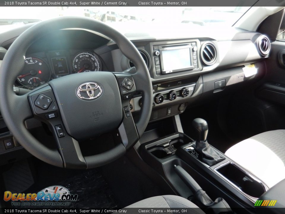 2018 Toyota Tacoma SR Double Cab 4x4 Super White / Cement Gray Photo #5