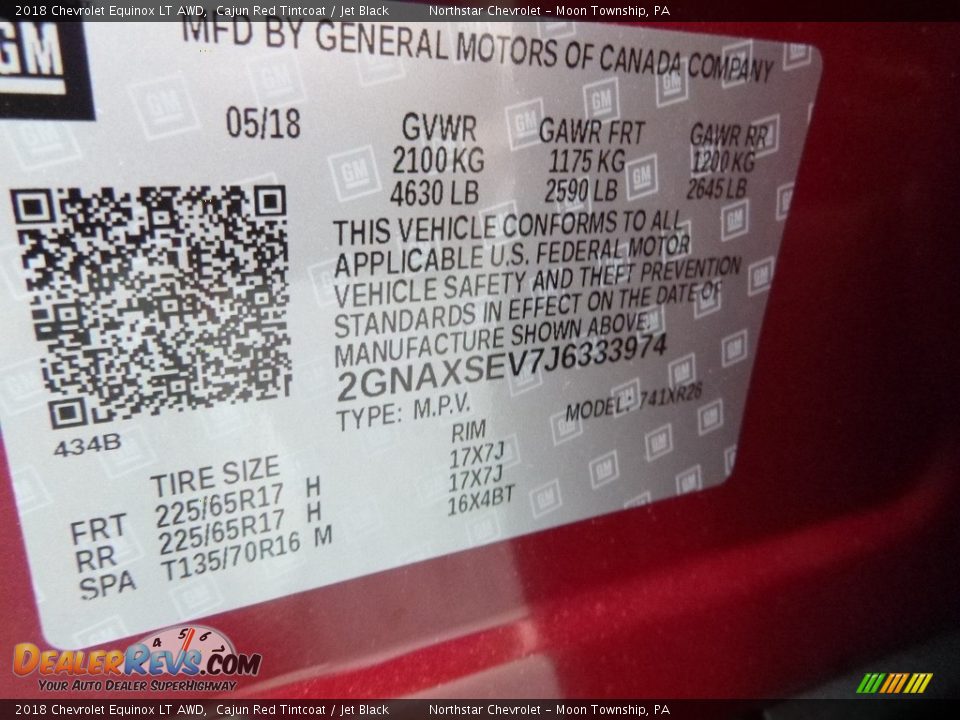 2018 Chevrolet Equinox LT AWD Cajun Red Tintcoat / Jet Black Photo #16